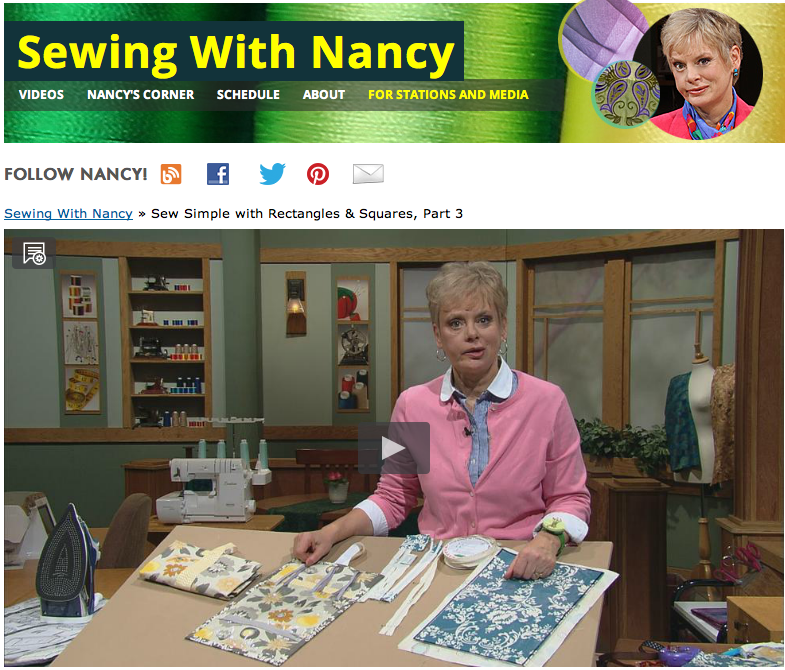 Sew Simple with Rectangles and Squares, a new 3-part Sewing With Nancy series