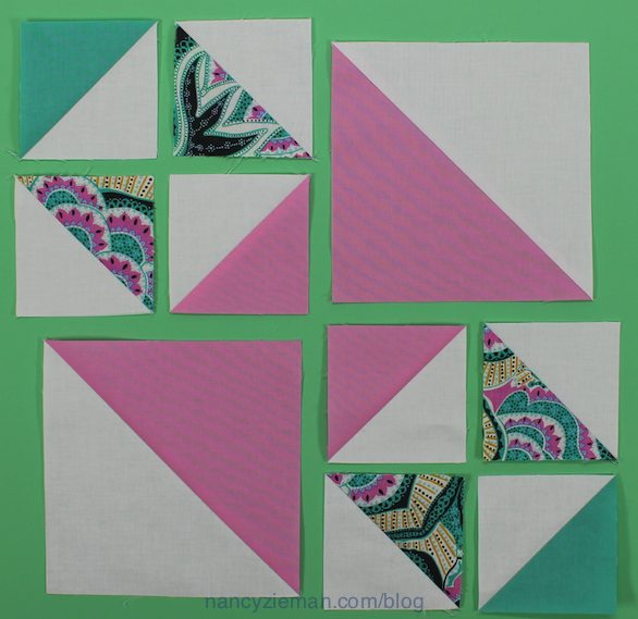 Quiltime 2 Quarter Square Triangle Paper Quilting Supplies PARTIAL PACKAGE  450 