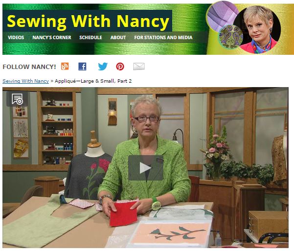 Applique large & small as see on Sewing With Nancy