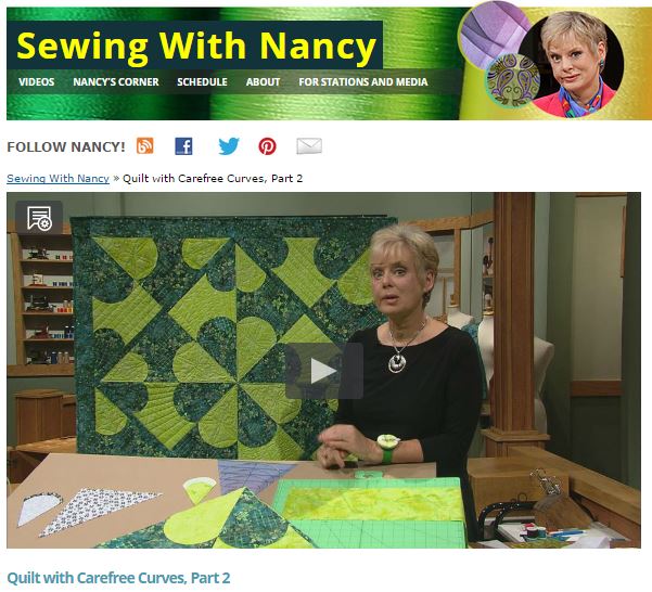 Sewing With Nancy | Nancy Zieman | How to Quilt With Carefree Curves