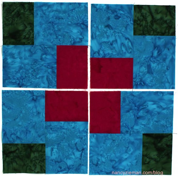 How to make a 4-patch quilt block by Nancy Zieman as seen on Sewing With Nancy