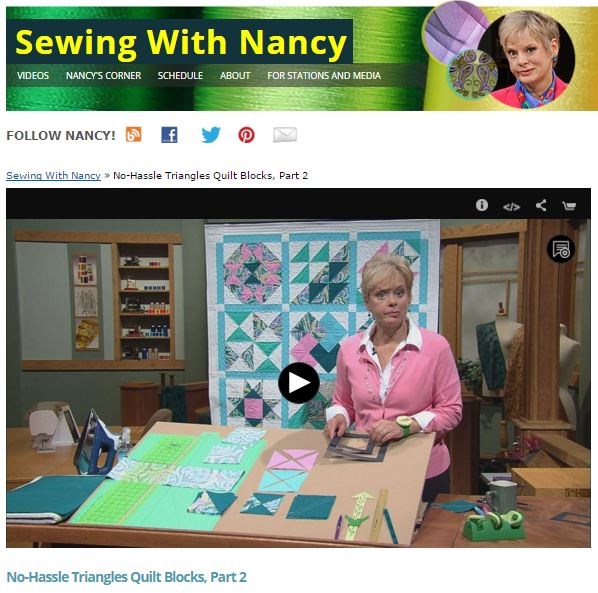 Nancy Zieman The Blog NoHassle Triangles Quilt Sampler