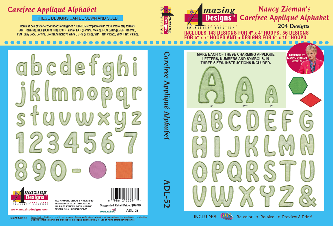Carefree Applique Alphabet by Nancy Zieman