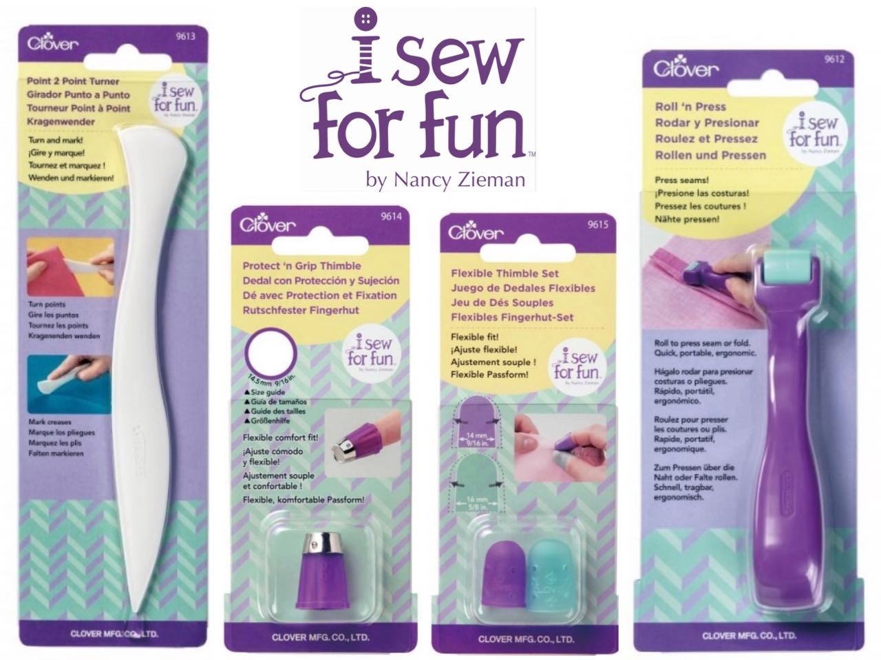 Four NEW! I Sew For Fun Sewing Tools by Nancy Zieman Productions for Clover