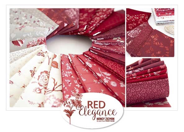 Red Elegance Fabric Fat Quarter Pack by Nancy Zieman Productions for Riley Blake Designs