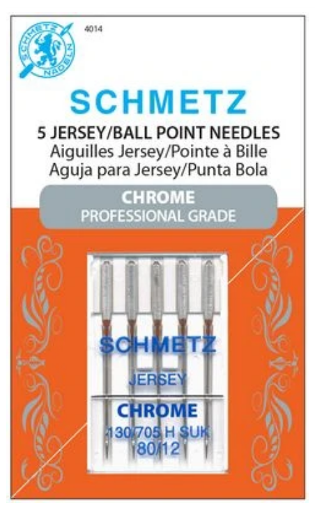 Schmetz Chrome Jersey Ball Point Needles, Size 80:12 Available at Nancy Zieman Productions ShopNZP.com