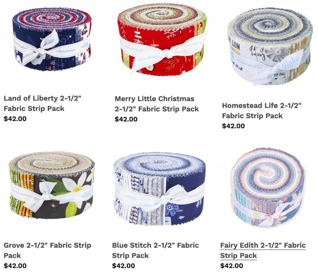 2-1/2" Fabric Strip Packs Available at Nancy Zieman Productions at ShopNZP.com