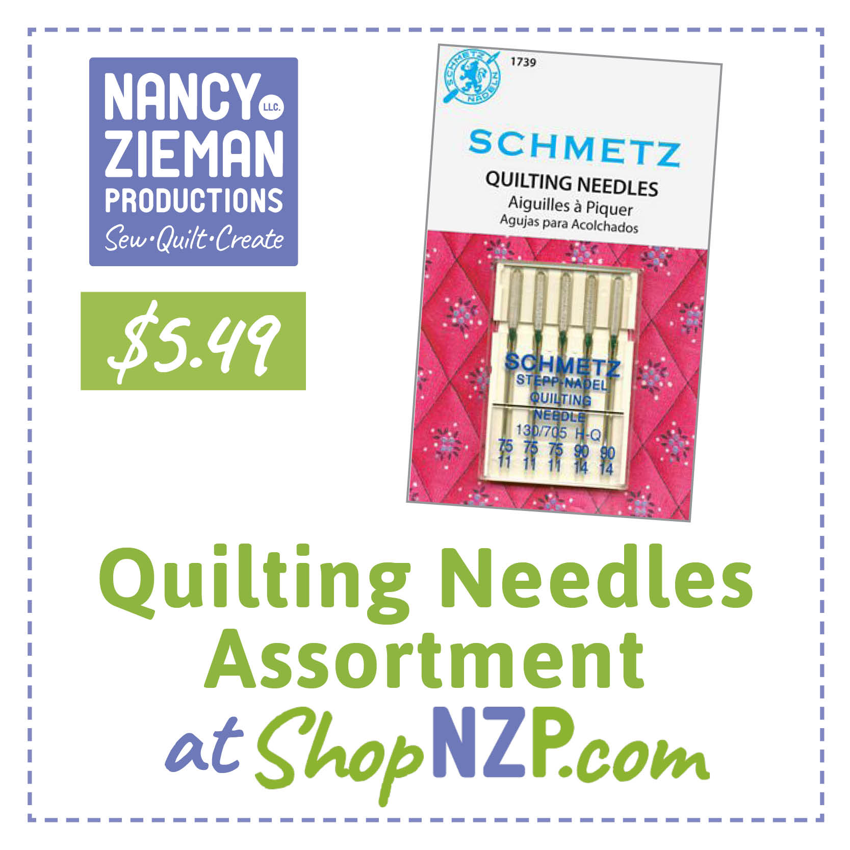 Schmetz Quilting Needles Assortment available at ShopNZP.com