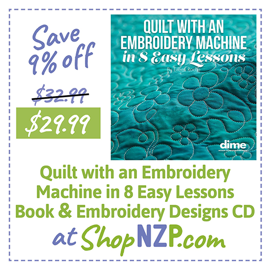Save 9 Percent Off Quilt with an Embroidery Machine in 8 Easy Lessons Book and Embroidery Designs CD at ShopNZP6