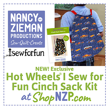 Hot Wheels I Sew for Fun Cinch Sack Kit available at ShopNZP.com