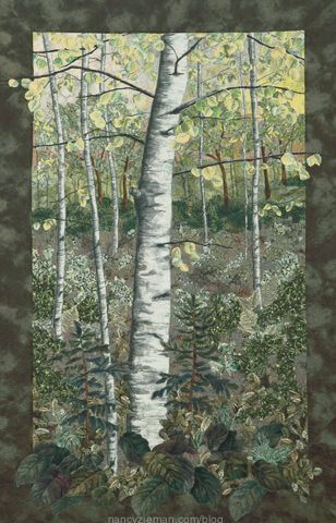 Landscape quilting by Natalie Sewell and Nancy Zieman, First Day of Summer by Nancy Zieman
