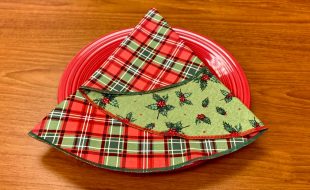 Christmas Tree Napkin Sewing Tutorial at The Nancy Zieman Productions Blog