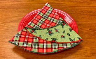 Christmas Tree Napkin Sewing Tutorial at The Nancy Zieman Productions Blog