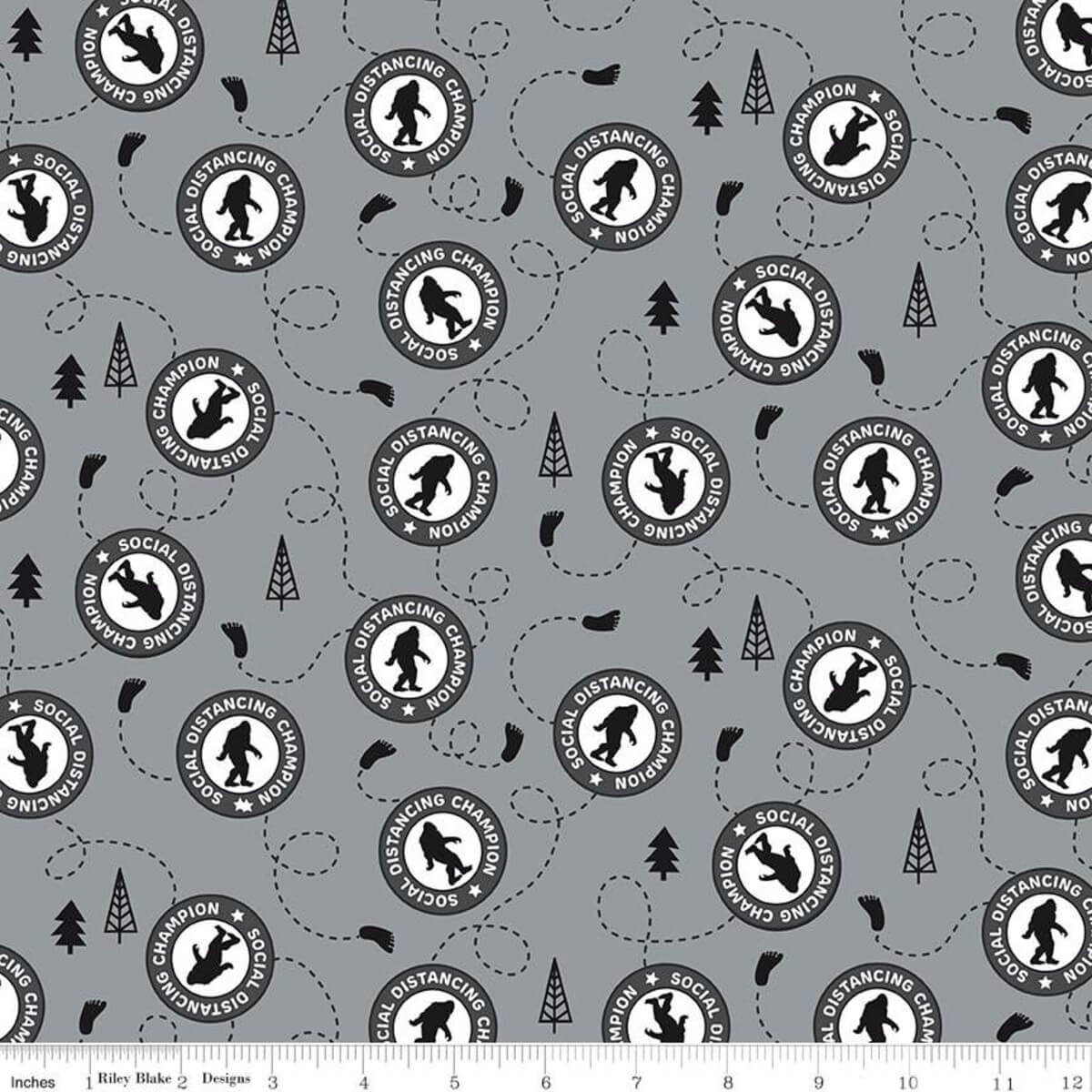 Face Mask Sasquatch Gray Fabric by the Yard available at Nancy Zieman Productions ShopNZP.com