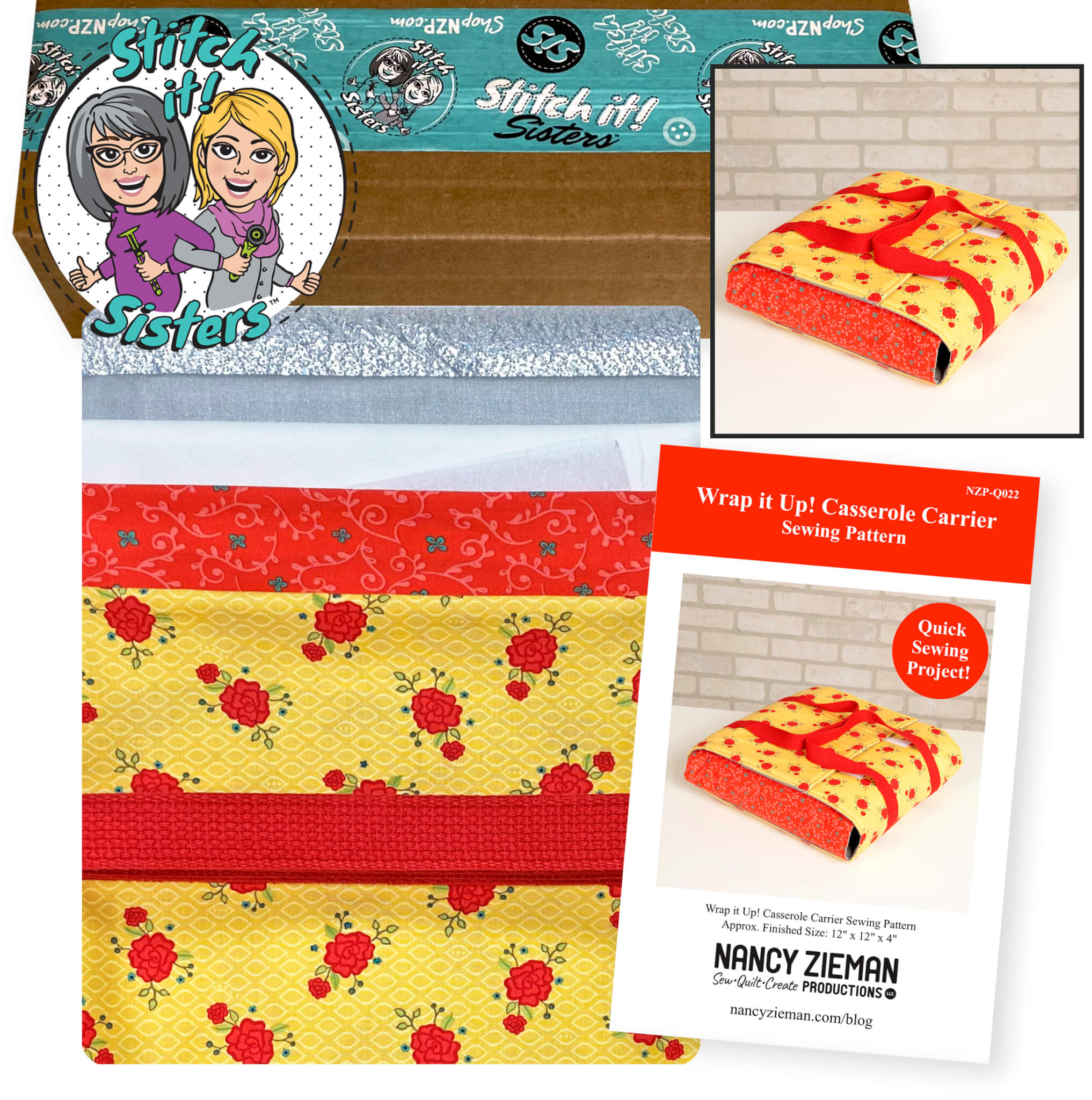 Wrap It Up! Casserole Carrier Sewing Project Bundle Box Kits available at Nancy Zieman Productions at ShopNZP.com