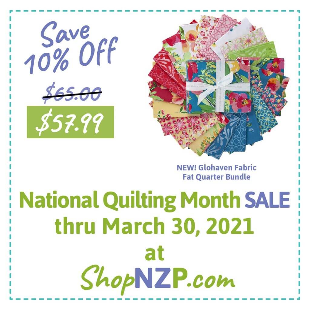 Save 10% Off Glohaven Fabric Fat Quarter Bundle at ShopNZP.com thru March 30, 2021