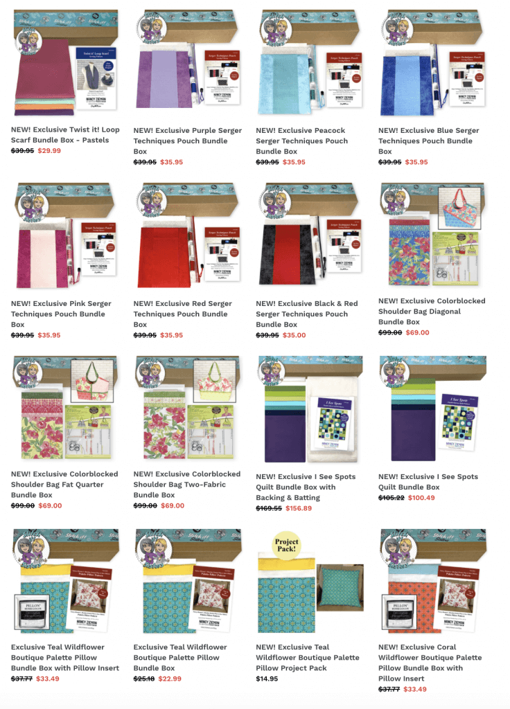 New Sewing Kit Project Bundle Boxes available at Nancy Zieman Productions at ShopNZP.com