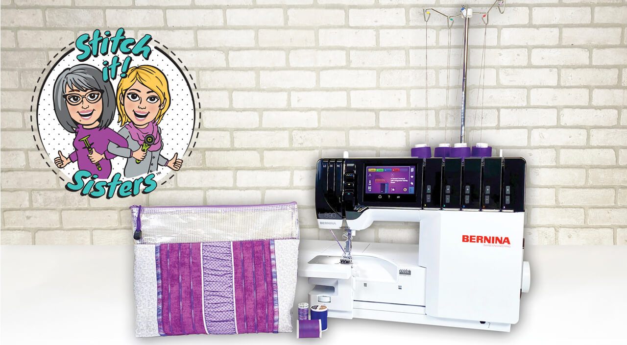 Serger Techniques Zipper Pouch Sewing Tutorial Video by Pam Mahshie from BERNINA at The Nancy Zieman Productions Blog as Seen on Stitch it! Sisters