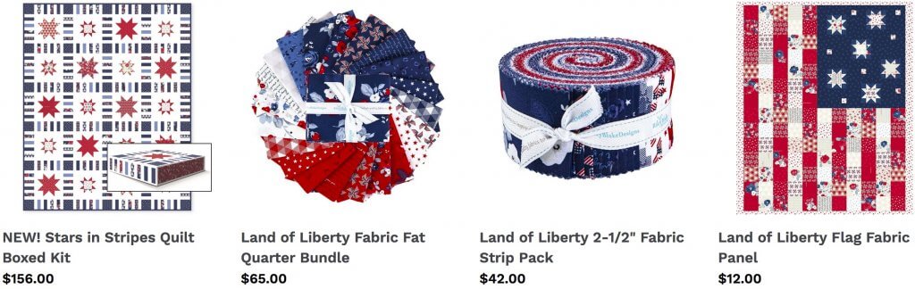 New! Land of Liberty Cotton Quilting Fabrics by Riley Blake Designs Available at Nancy Zieman Productions at ShopNZP.com