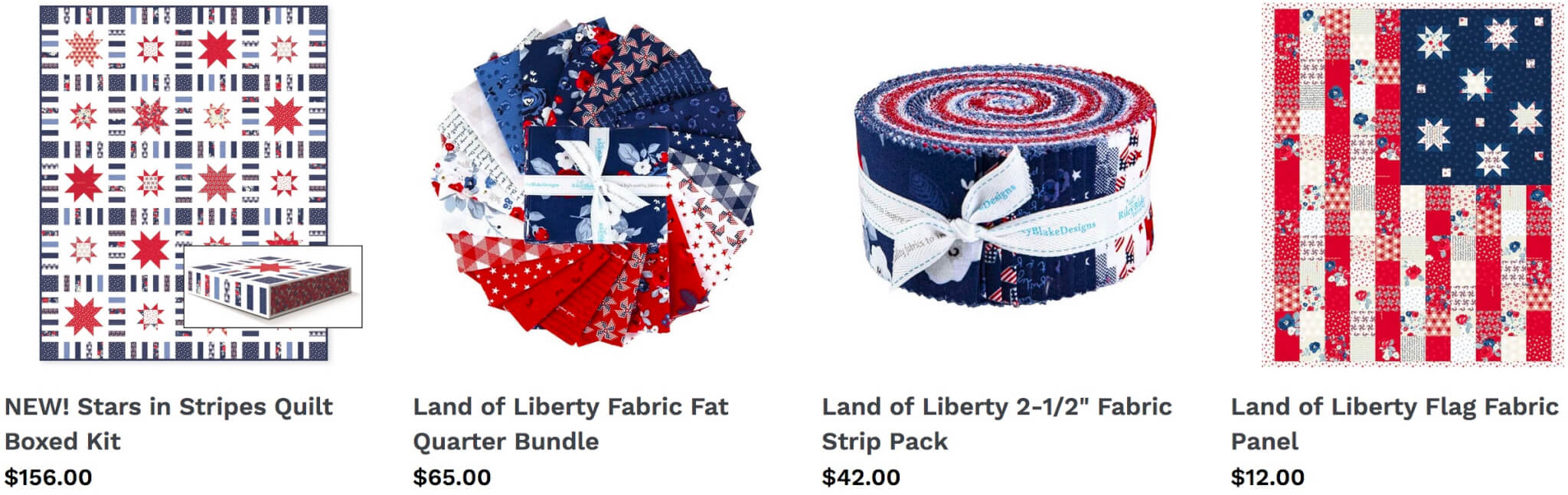 New! Land of Liberty Cotton Quilting Fabrics by Riley Blake Designs Available at Nancy Zieman Productions at ShopNZP.com