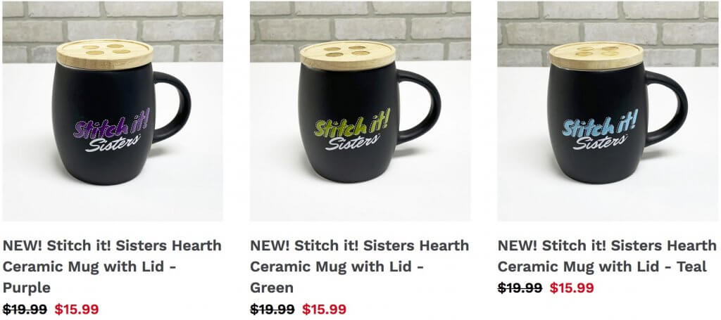 NEW! Stitch it! Sisters Hearth Ceramic Mugs with Lid at ShopNZP.com