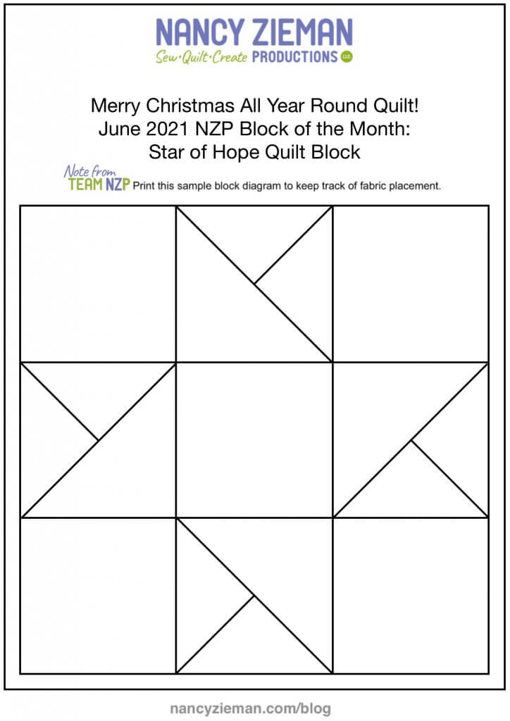 Merry Little Christmas All Year Round - June 2021 Block of the Month: Star of Hope Quilt Block at the Nancy Zieman Productions Blog