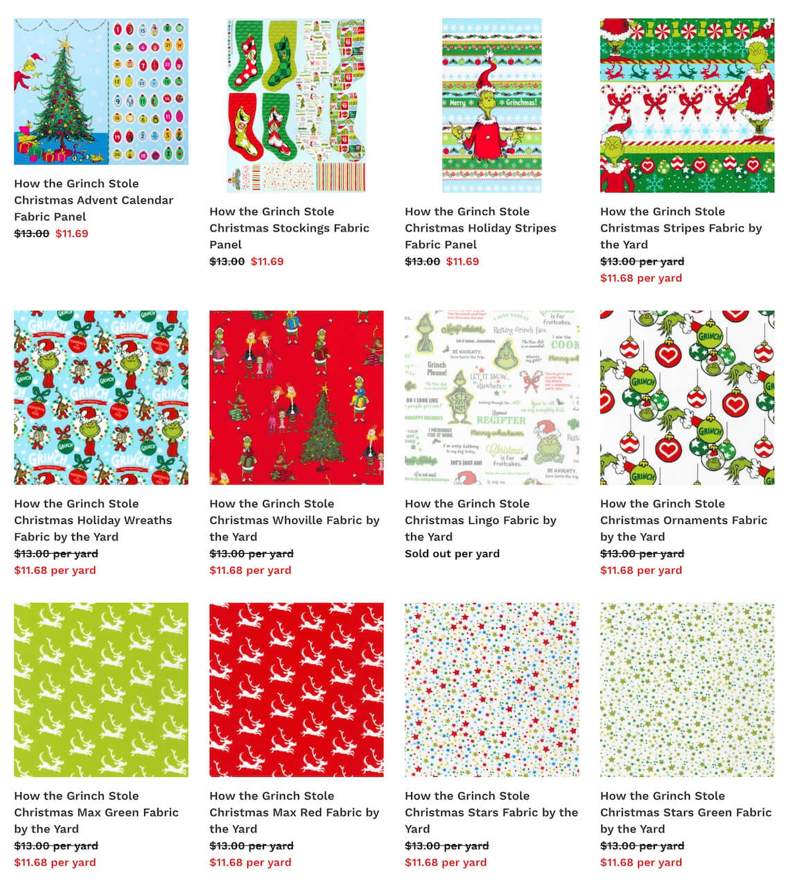 Buy How the Grinch Stole Christmas Fabrics at Nancy Zieman Productions at ShopNZP.com