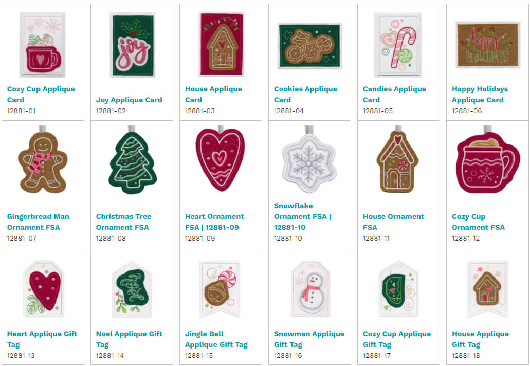 OESD's #12881 Warm & Cozy Greetings Embroidery Design Collection available at Nancy Zieman Productions at ShopNZP.com