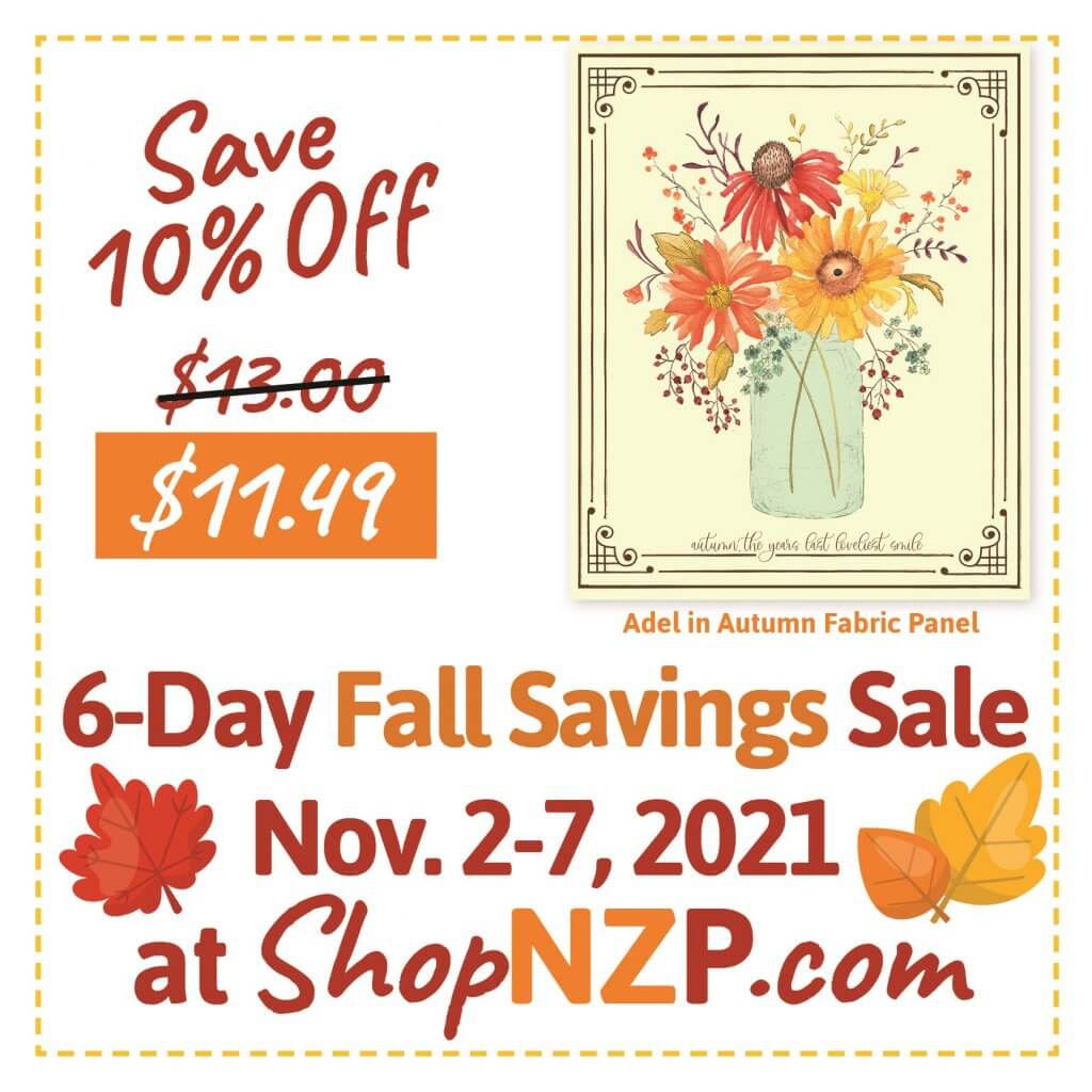 6-Day Fall Savings Sale November 2-7, 2021 at Nancy Zieman Productions at ShopNZP.com