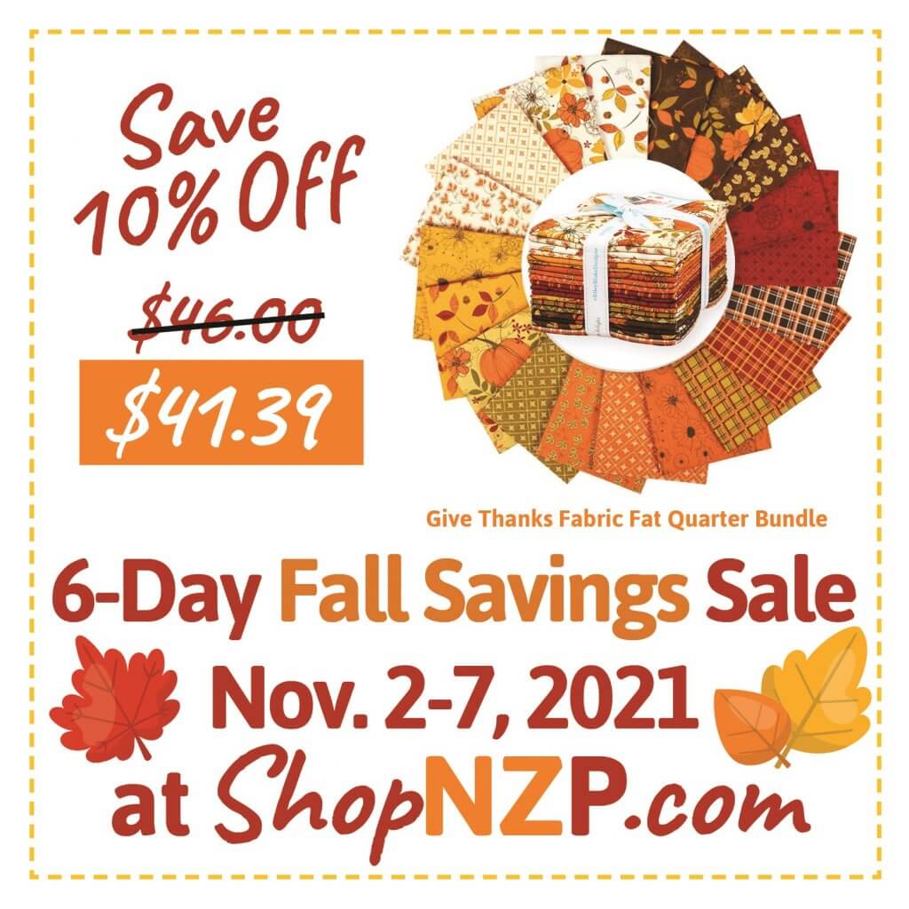Fall Savings Sale November 2-7, 2021 at Nancy Zieman Productions at ShopNZP.com