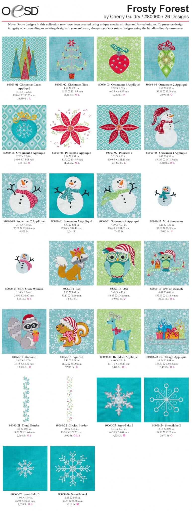 Frosty Forest OESD #80060 Embroidery Designs at Nancy Zieman Productions at ShopNZP.com