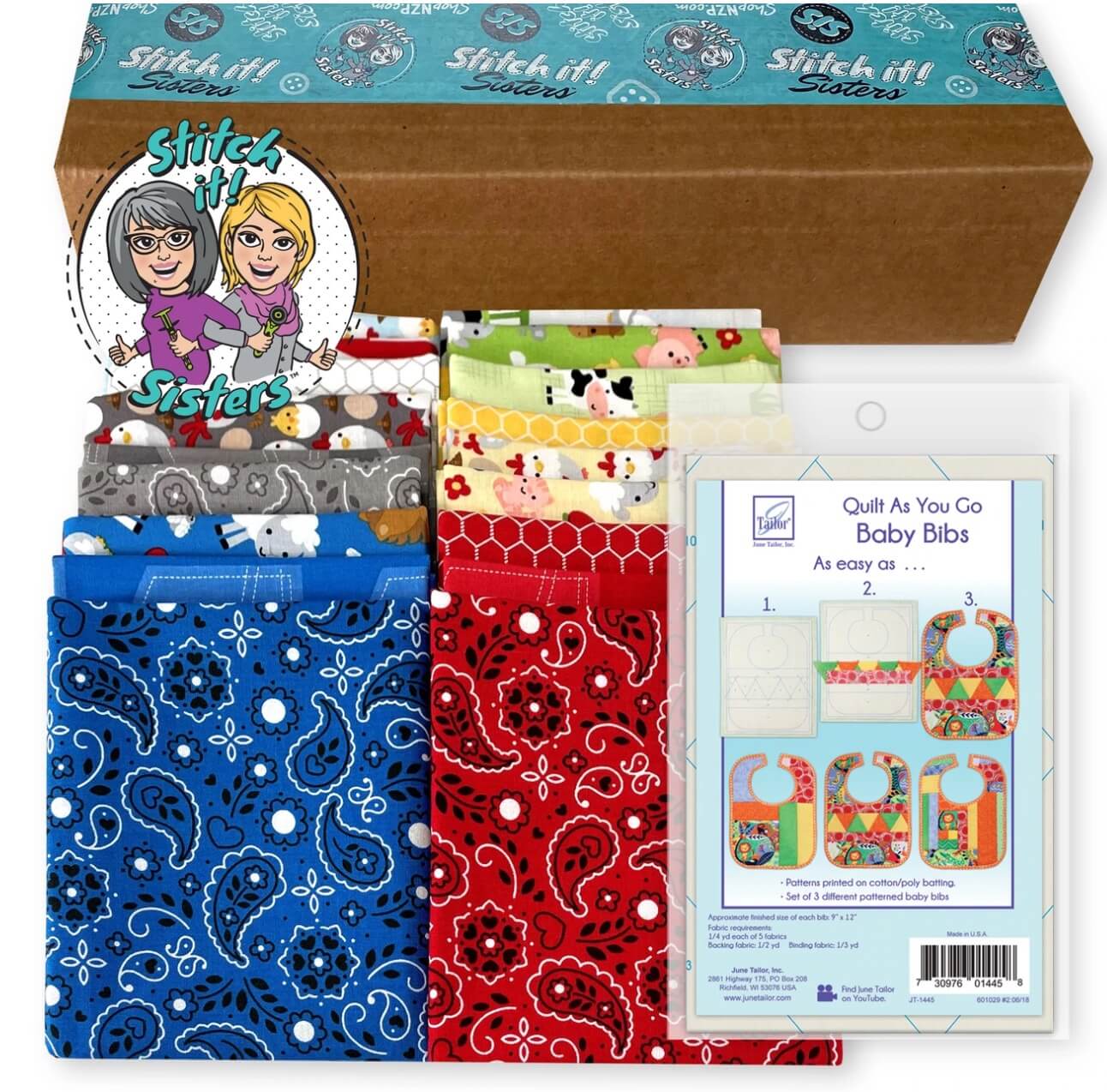 Quilt As You Go Baby Bibs Bundle Box available at Nancy Zieman Productions at ShopNZP.com