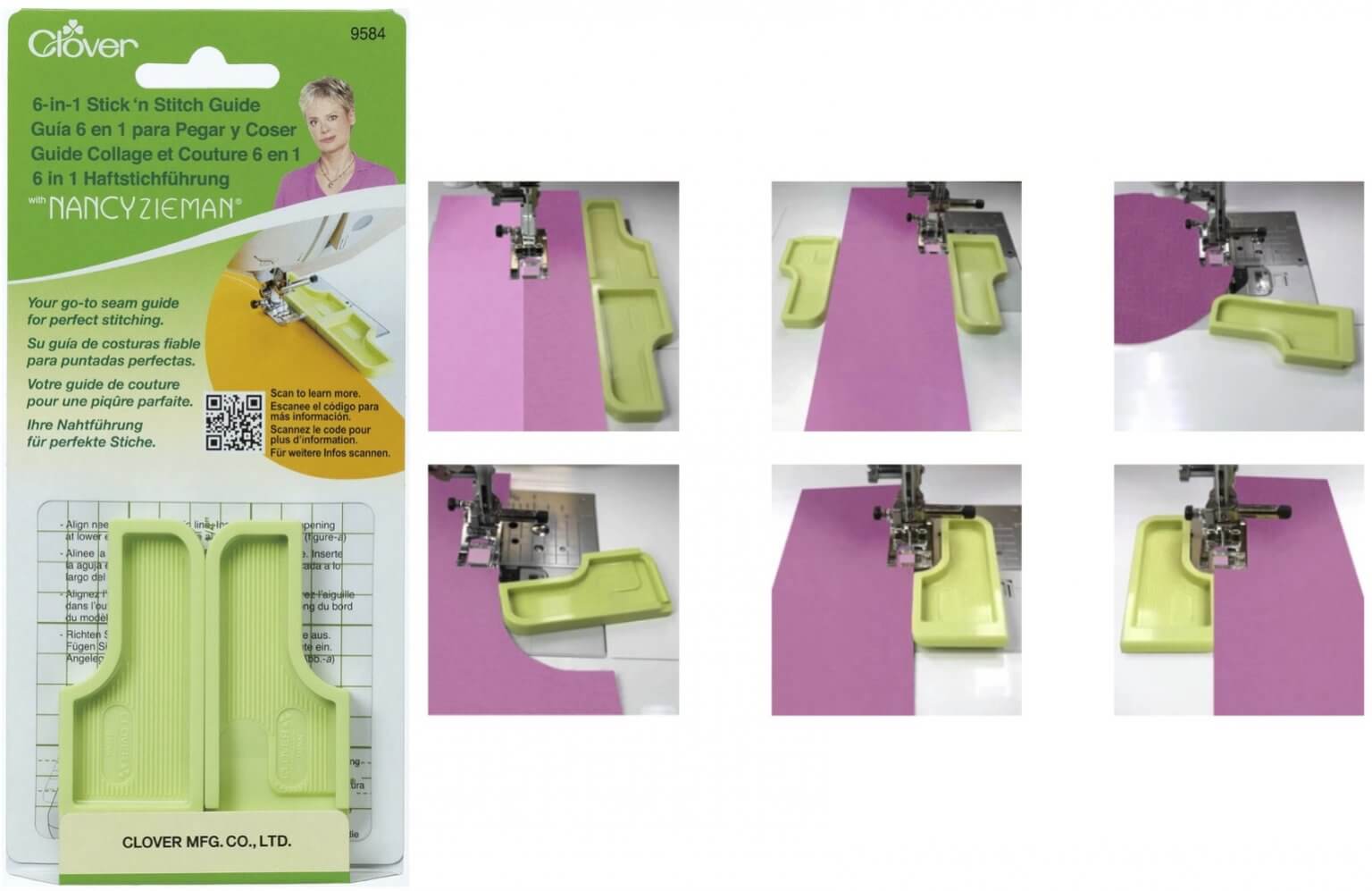 12 Essential Sewing Tools Clovers 6-in-1-Stick-n-Stitch Sewing Guide available at Nancy Zieman Productions at ShopNZP.com