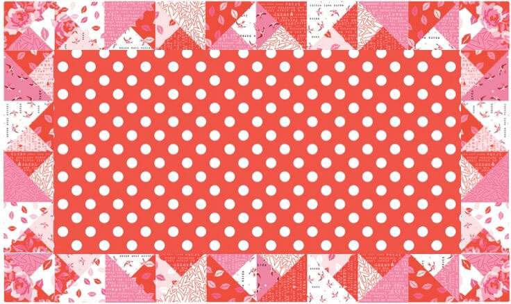 Sew A Celebration: Valentine Love Letters Modified Quarter-Square Table Runner Sewing Pattern