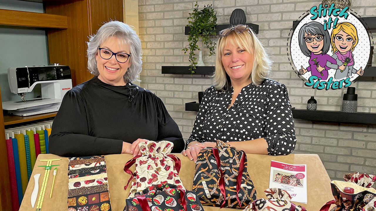 Sew-In-A-Cinch Gift Bags Sewing Tutorial by the Stitch it! Sisters at the Nancy Zieman Productions Blog
