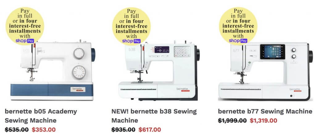 bernette Sewing Machines Available at Nancy Zieman Productions at ShopNZP.com.