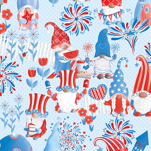 All American Gnomes Fabrics available at Nancy Zieman Productions at ShopNZP.com