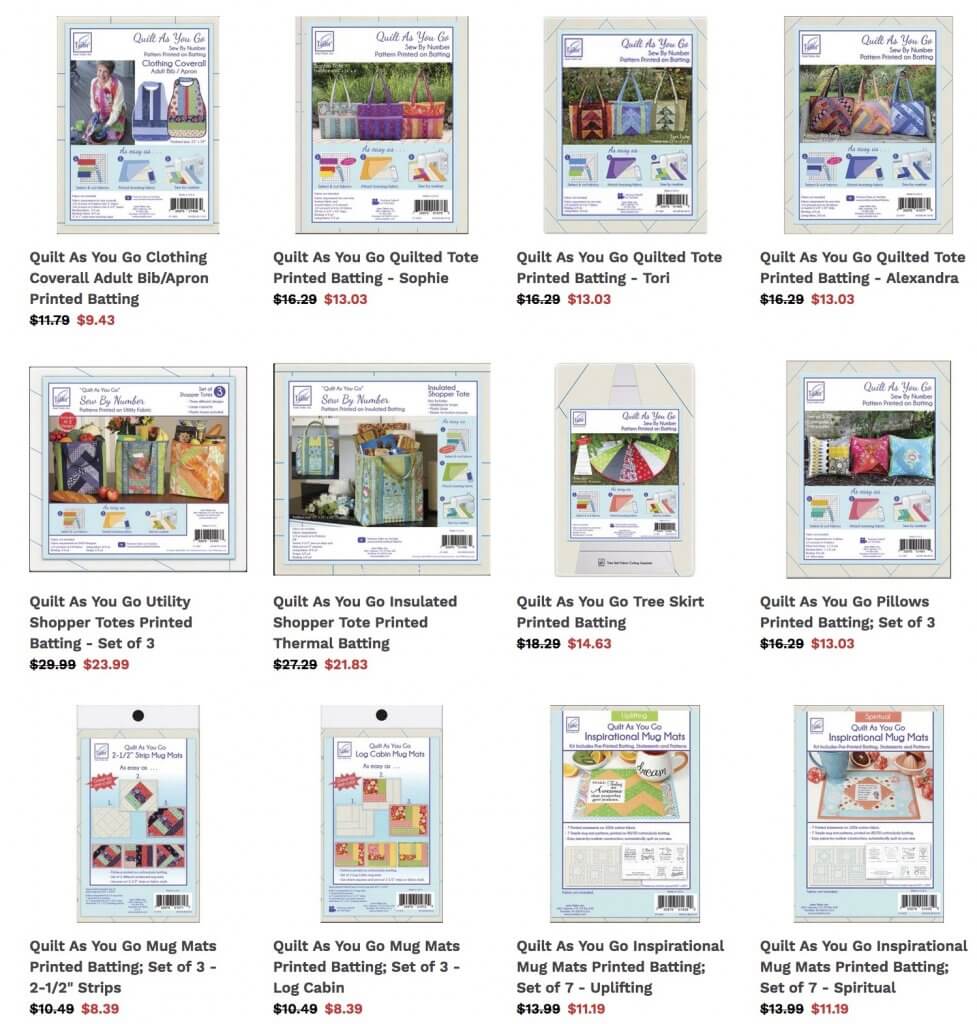 Quilt as You Go Preprinted Batting Projects by June Tailor available at Nancy Zieman Productions at ShopNZP.com