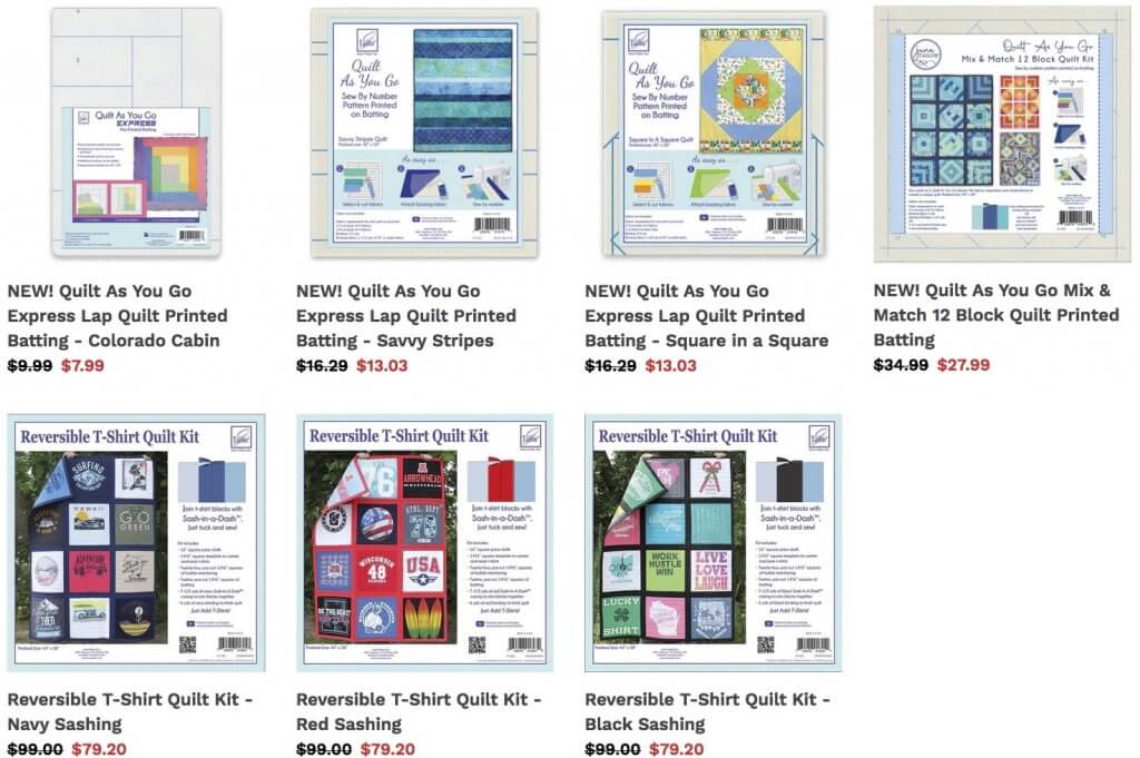 Quilt as You Go Preprinted Batting Projects by June Tailor available at Nancy Zieman Productions at ShopNZP.com