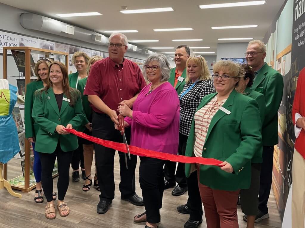 Beaver Dam Chamber Ribbon Cutting at History Exhibit Nancy Had a Notion History Exhibit on Display this Summer in Beaver Dam Wisconsin at The Nancy Zieman Sewing Studio