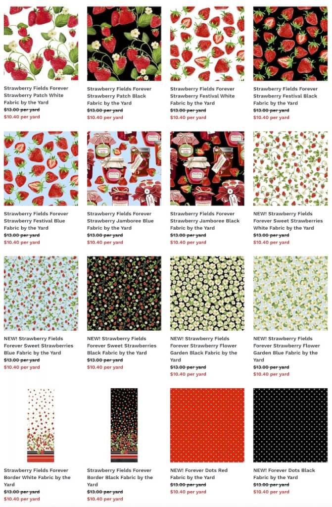 NEW Strawberry Fabrics by Benartex now Available at Nancy Zieman Productions at ShopNZP.com