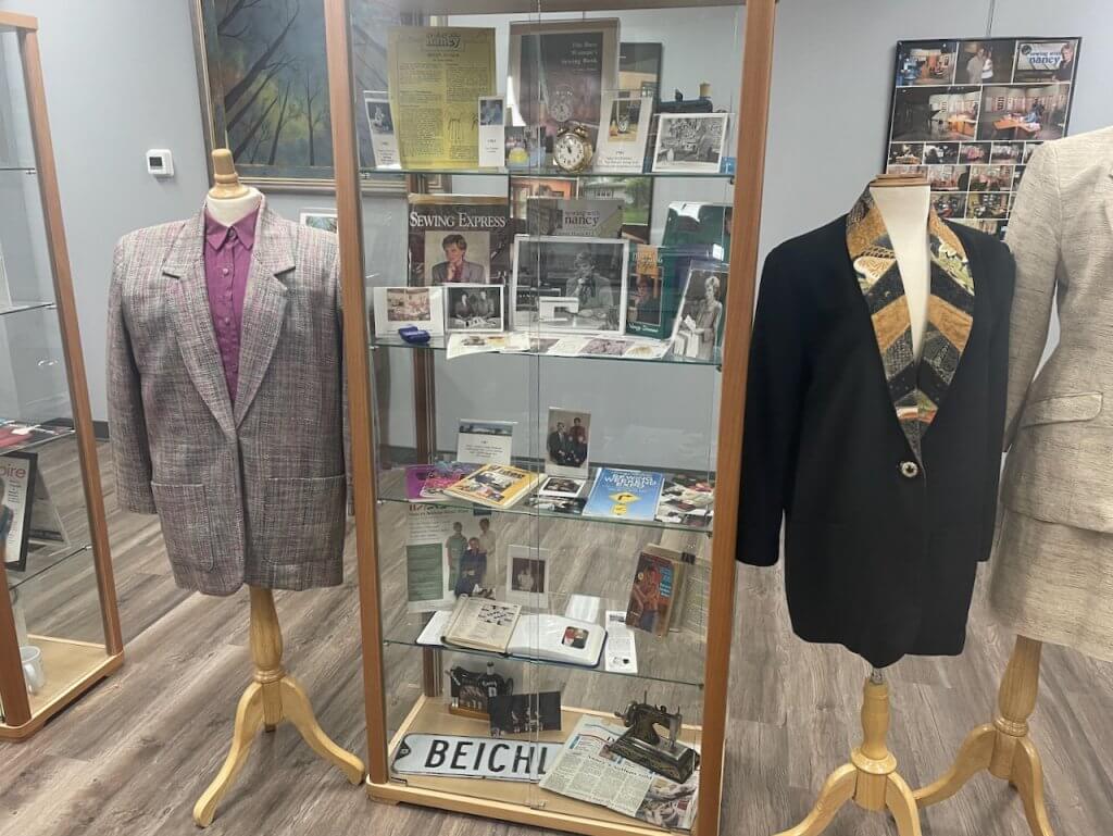 Nancy Zieman Tailored Jackets at the Nancy Had a Notion History Exhibit on Display this Summer in Beaver Dam Wisconsin at The Nancy Zieman Sewing Studio