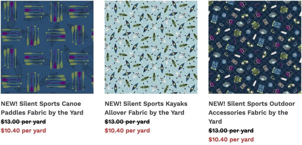 Silent Sports Fabric by the Yard Available at Nancy Zieman Productions at ShopNZP.com