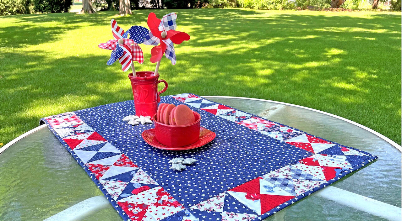 Sew a Celebrate Table Runner Sewing Tutorial at the Nancy Zieman Productions Blog by the Stitch it Sisters