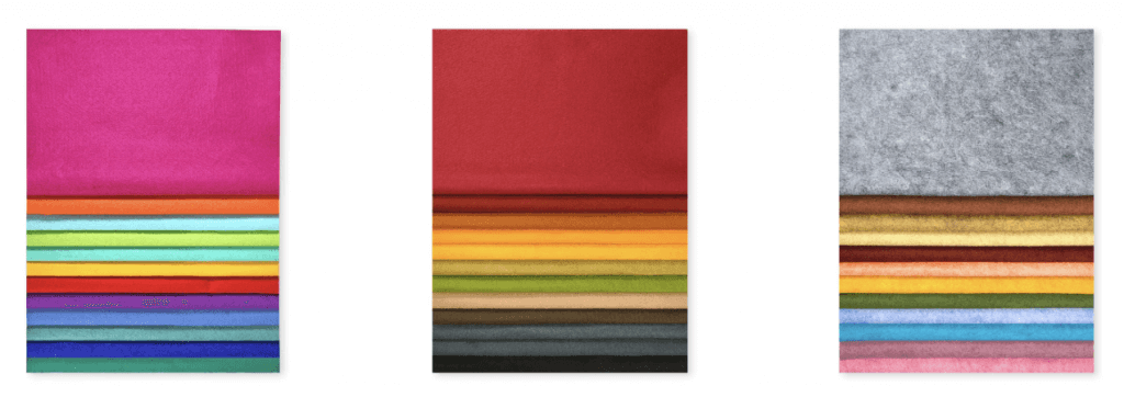 Wool Felt is available in three color palettes; Brights, Autumn, and Heathers at Nancy Zieman Productions at ShopNZP.com