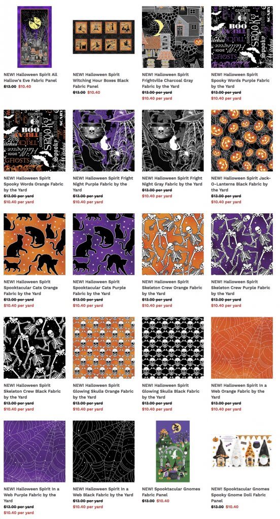 NEW!  Halloween Spirit fabrics are now available from Nancy Zieman Productions on ShopNZP.com