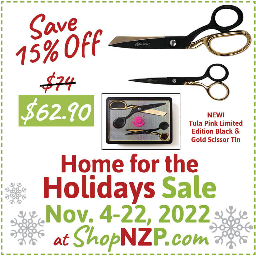 Save 15 Off Tula Pink Black Gold Scissors at Nancy Zieman Productions at ShopNZP.com Holidays Sale Nov 4 12 2022