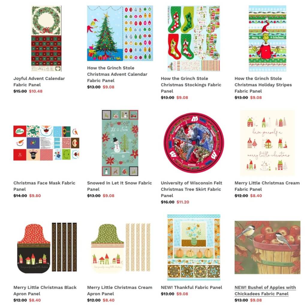 Save 30% Off Christmas Fabric Panels at Nancy Zieman Productions at ShopNZP.com