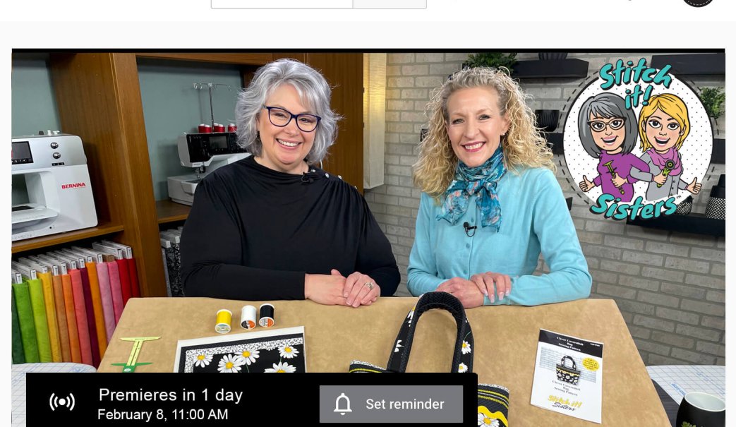 Deanna Springer and guest Pam Mahshie on the set of Stitch it! Sisters Clever Coverstitch Serger Bag Sewing Video