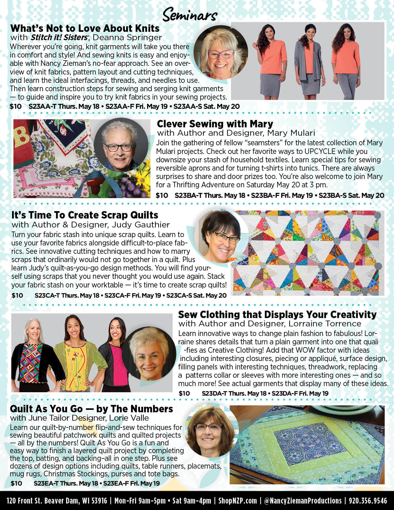 2023 Sew Quilt Create Weekend Brochure Sew Quilt Create Weekend Sewing Event in Beaver Dam Wisconsin
